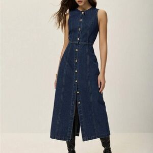 Sleeveless Denim Maxi Dress XL NWOT